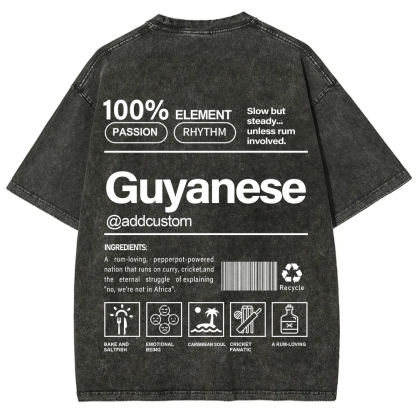 Guyanese Addcustom Unisex Fit  Washed T-Shirt