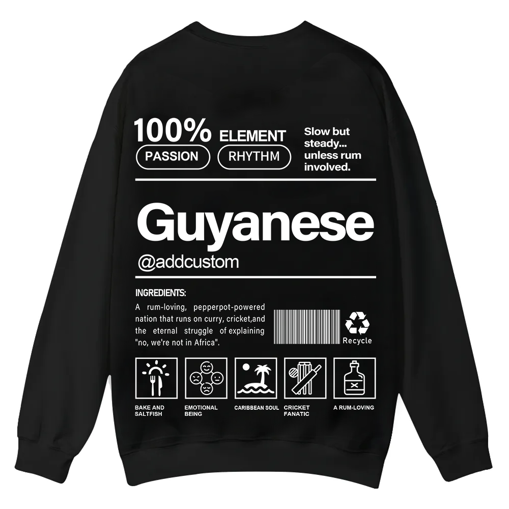 Guyanese Addcustom Unisex Fit  Casual Crewneck Sweatshirt wearishow
