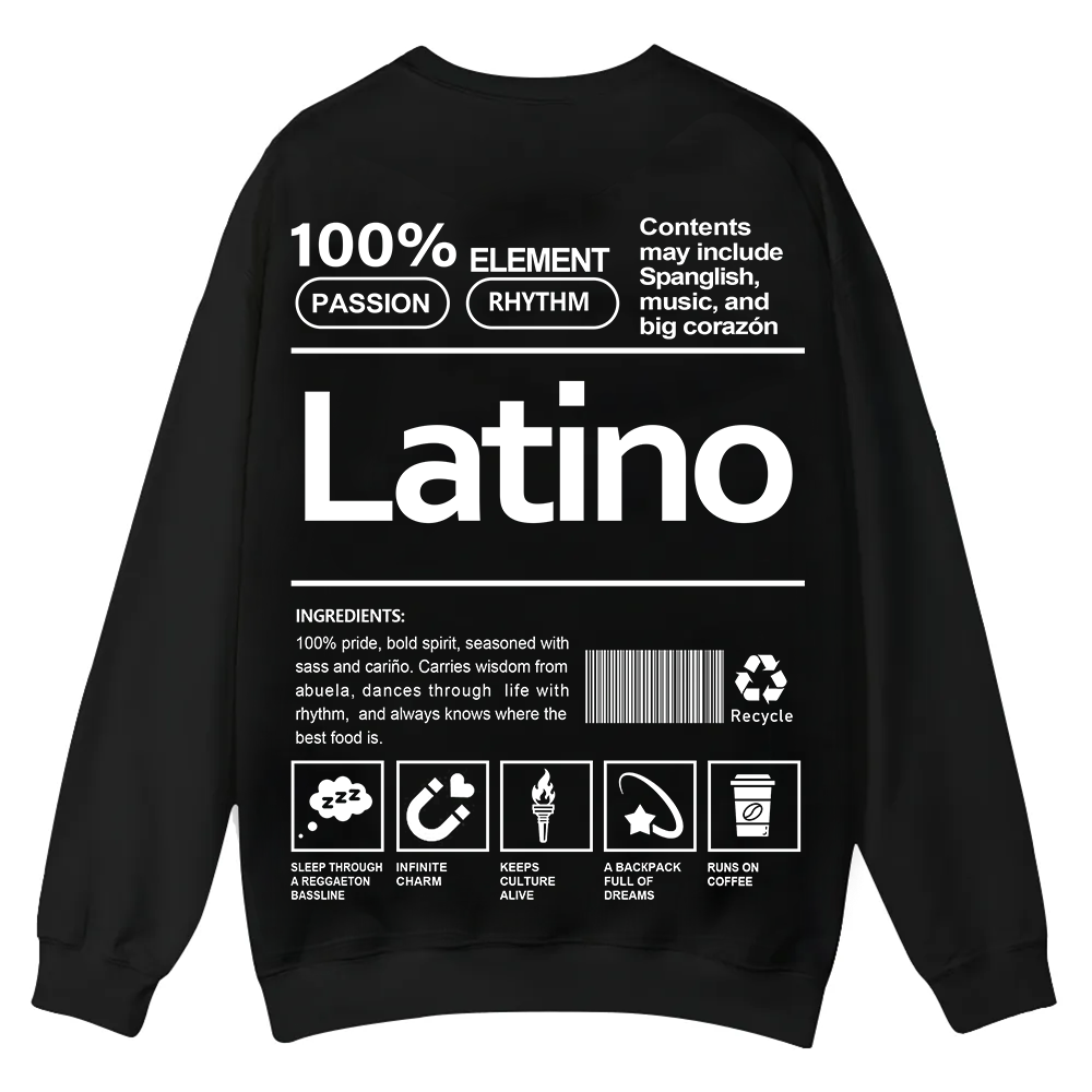 Latino Unisex Fit  Casual Crewneck Sweatshirt wearishow