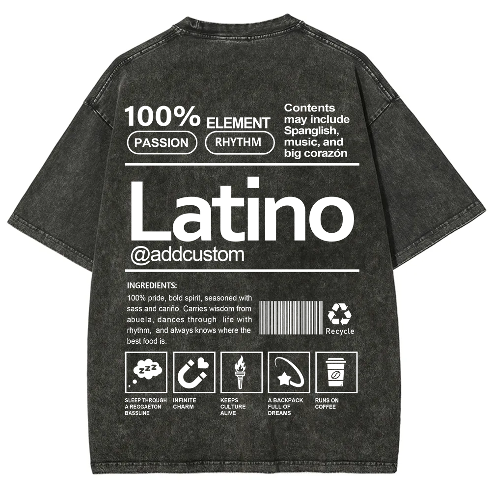 Latino Addcustom Unisex Fit  Washed T-Shirt