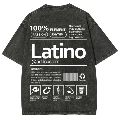 Latino Addcustom Unisex Fit  Washed T-Shirt