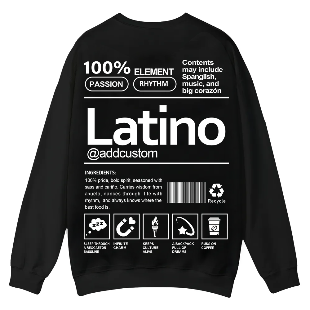 Latino Addcustom Unisex Fit  Casual Crewneck Sweatshirt wearishow