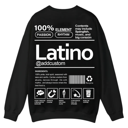 Latino Addcustom Unisex Fit  Casual Crewneck Sweatshirt wearishow
