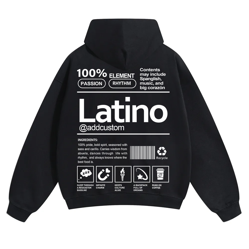 Latino Addcustom Unisex Fit Color Hoodie wearishow