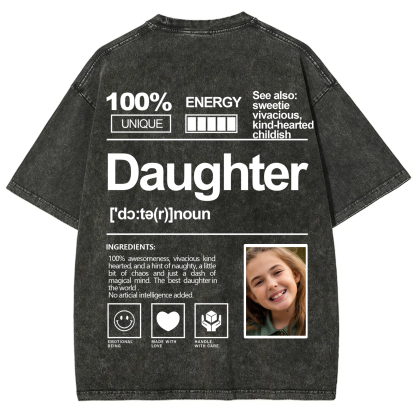 Addcustom Photo Daughter Washed T-Shirt