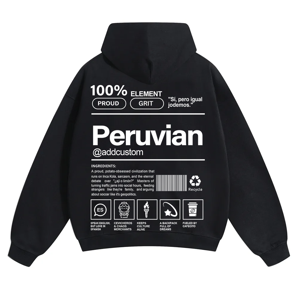 Peruvian Addcustom Unisex Fit Color Hoodie wearishow