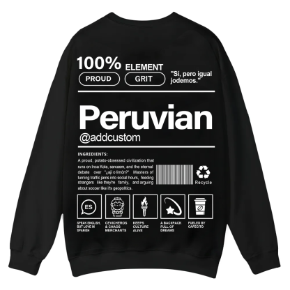 Peruvian Addcustom Unisex Fit  Casual Crewneck Sweatshirt wearishow