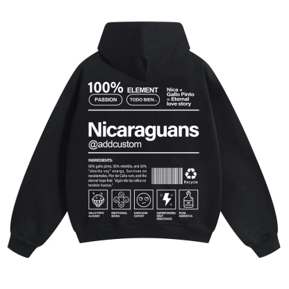 Nicaraguans Addcustom Unisex Fit Color Hoodie wearishow