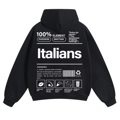 Italians Unisex Fit Color Hoodie wearishow