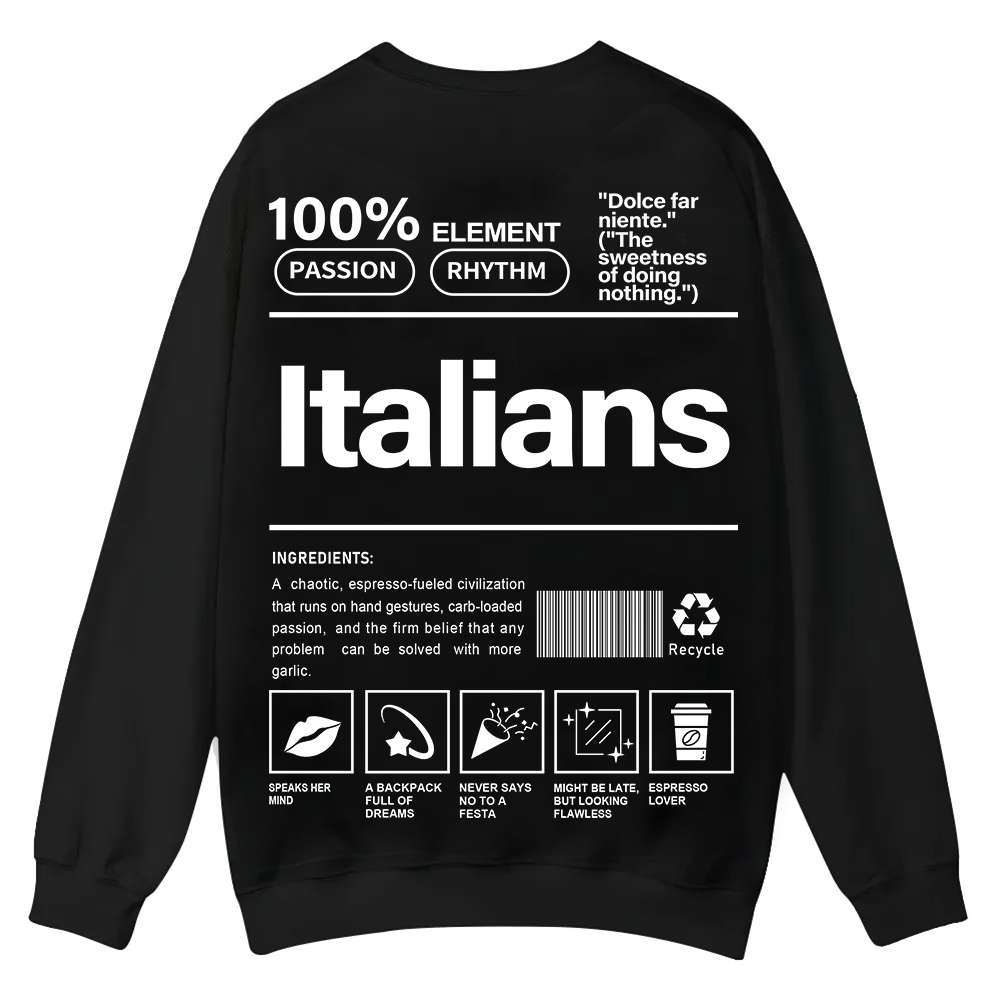 Italians Unisex Fit  Casual Crewneck Sweatshirt wearishow