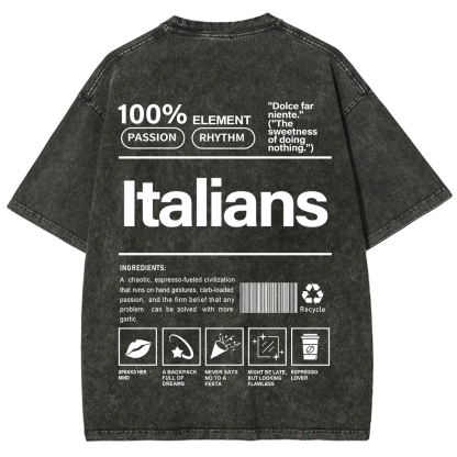 Italians Unisex Fit  Washed T-Shirt
