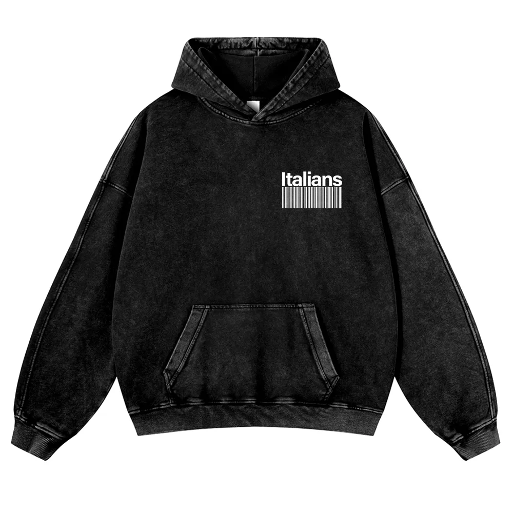 Italians Unisex Fit  Washed Hoodie wearishow