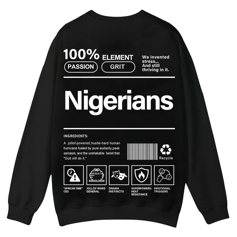 Nigerians Unisex Fit  Casual Crewneck Sweatshirt wearishow