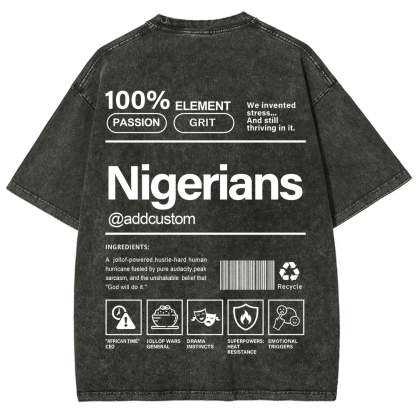 Nigerians Addcustom Unisex Fit  Washed T-Shirt