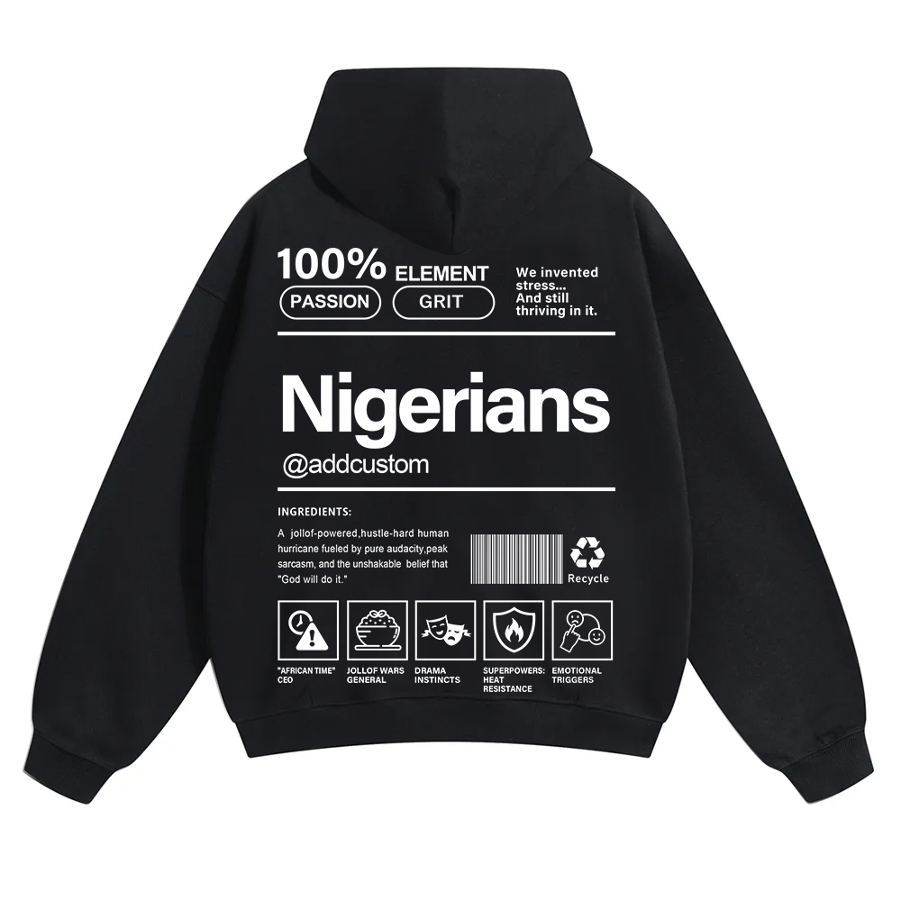 Nigerians Addcustom Unisex Fit Color Hoodie wearishow