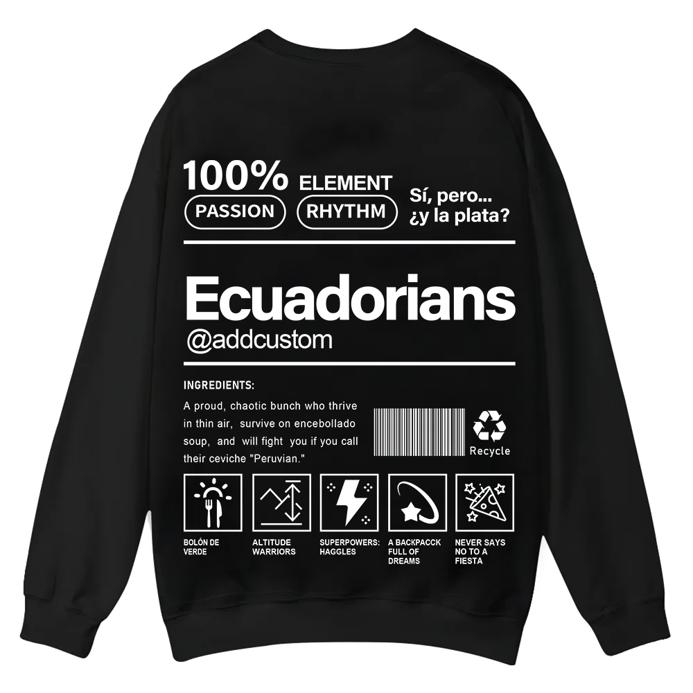 Ecuadorians Addcustom Unisex Fit  Casual Crewneck Sweatshirt wearishow