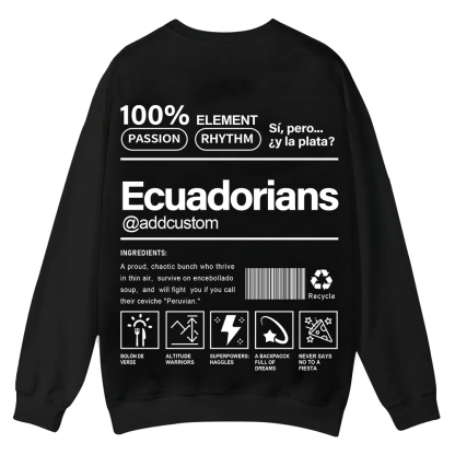 Ecuadorians Addcustom Unisex Fit  Casual Crewneck Sweatshirt wearishow