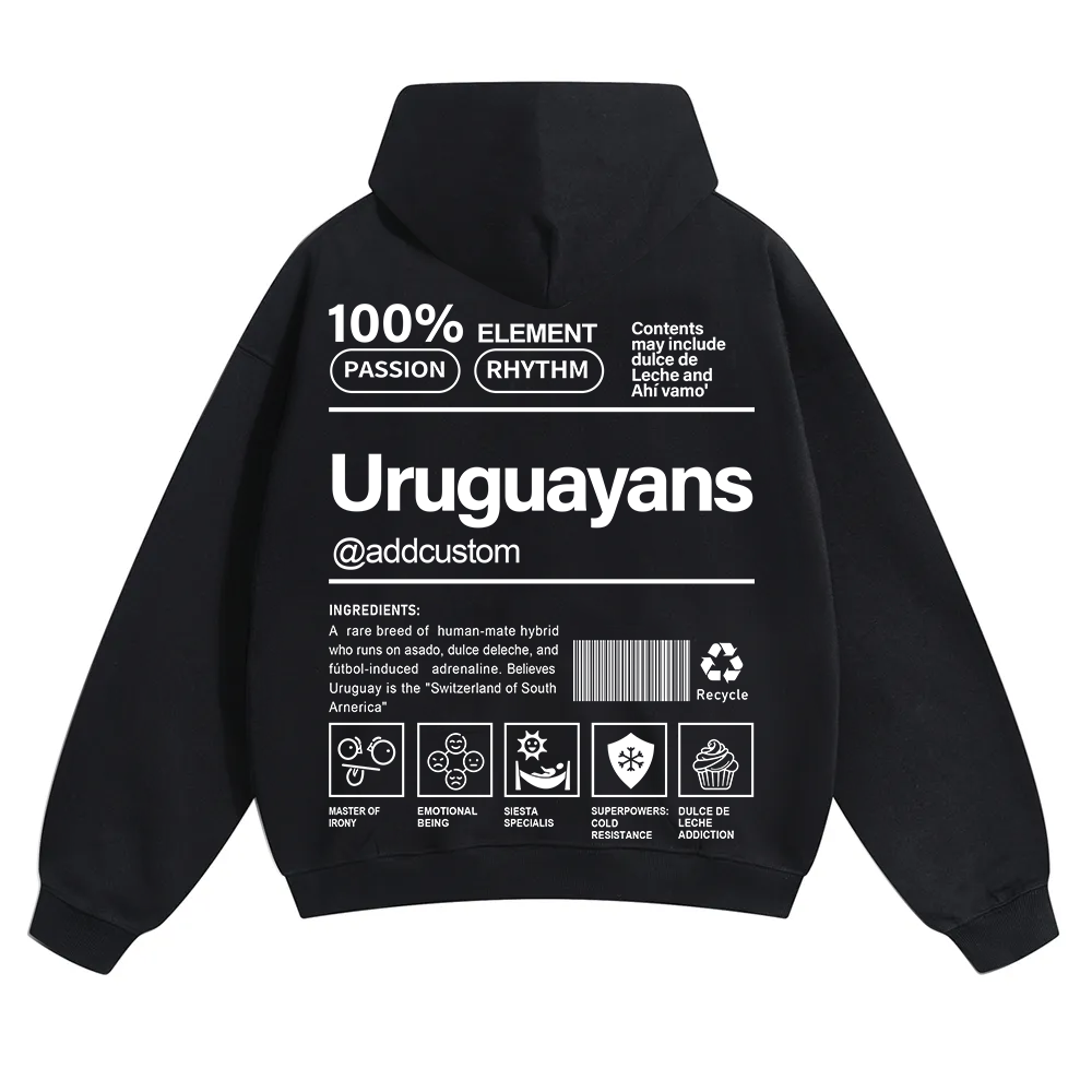 Uruguayans Addcustom Unisex Fit Color Hoodie wearishow