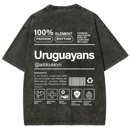 Uruguayans Addcustom Unisex Fit  Washed T-Shirt