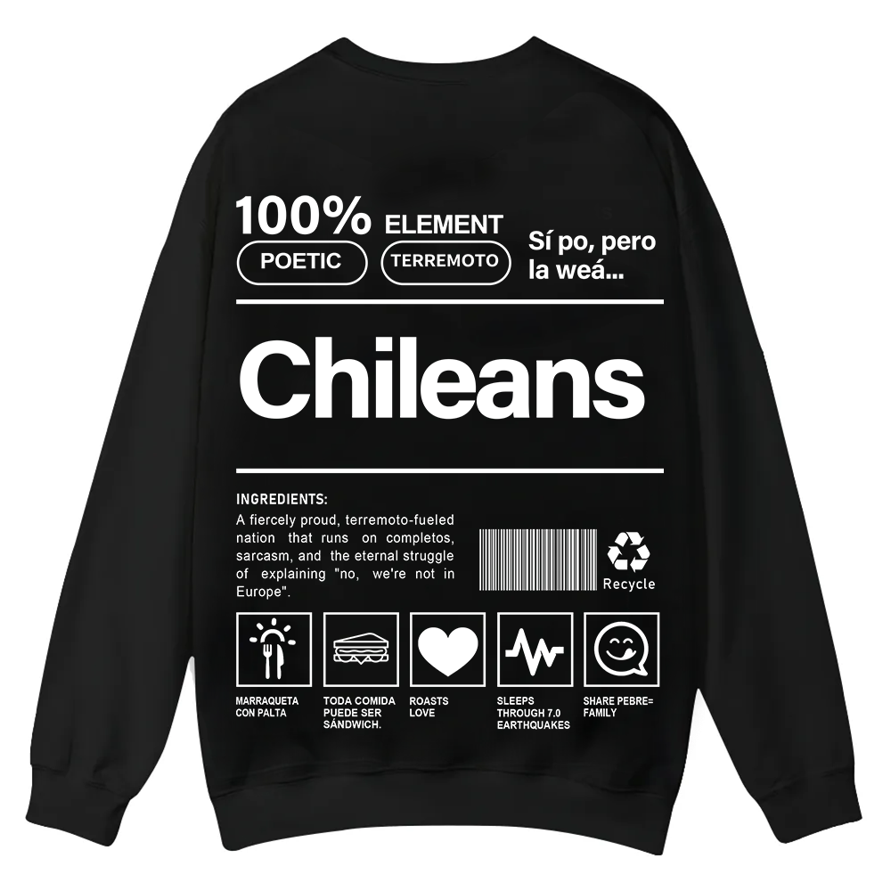 Chileans Unisex Fit  Casual Crewneck Sweatshirt wearishow