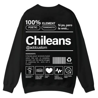 Chileans Addcustom Unisex Fit  Casual Crewneck Sweatshirt wearishow