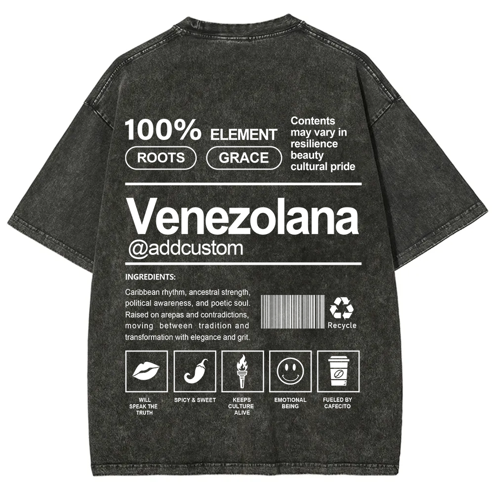Venezolana Addcustom Unisex Fit  Washed T-Shirt