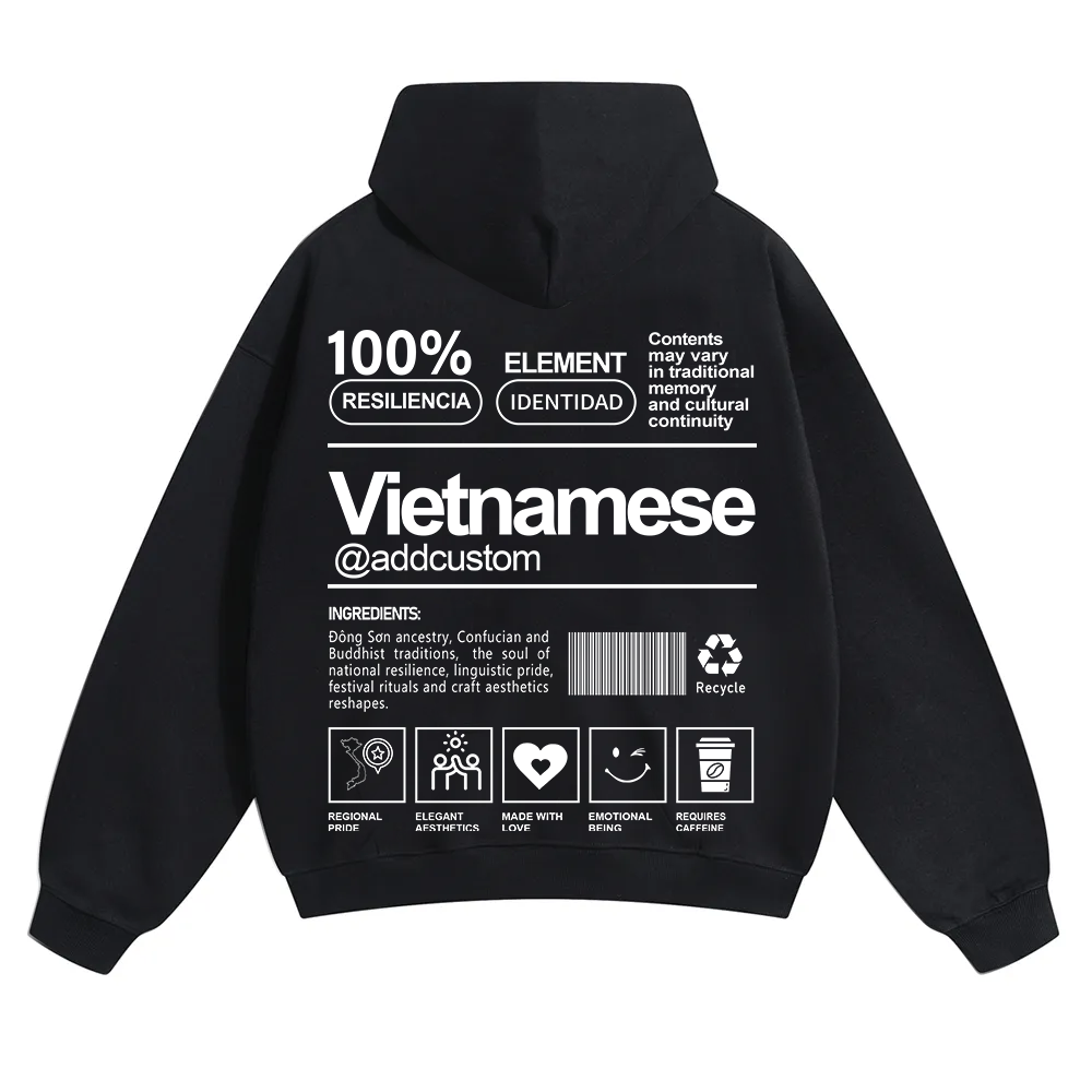 Vietnamese Addcustom Unisex Fit Color Hoodie wearishow