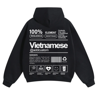Vietnamese Addcustom Unisex Fit Color Hoodie wearishow