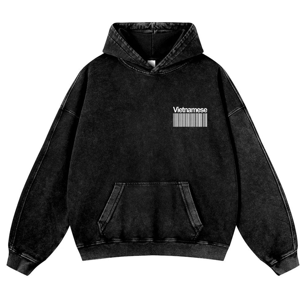 Vietnamese Unisex Fit  Washed Hoodie wearishow