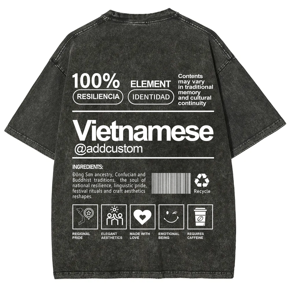 Vietnamese Addcustom Unisex Fit  Washed T-Shirt