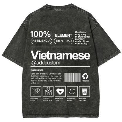 Vietnamese Addcustom Unisex Fit  Washed T-Shirt