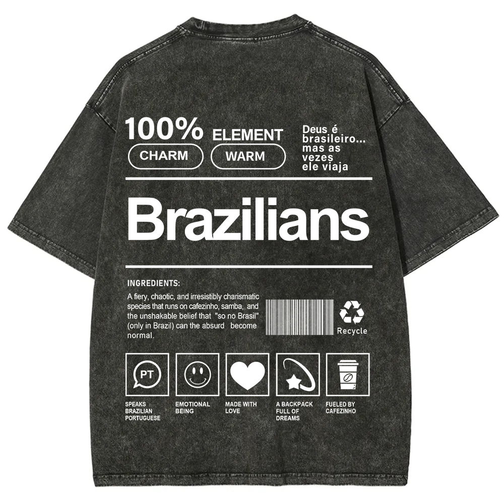 Brazilians Unisex Fit  Washed T-Shirt