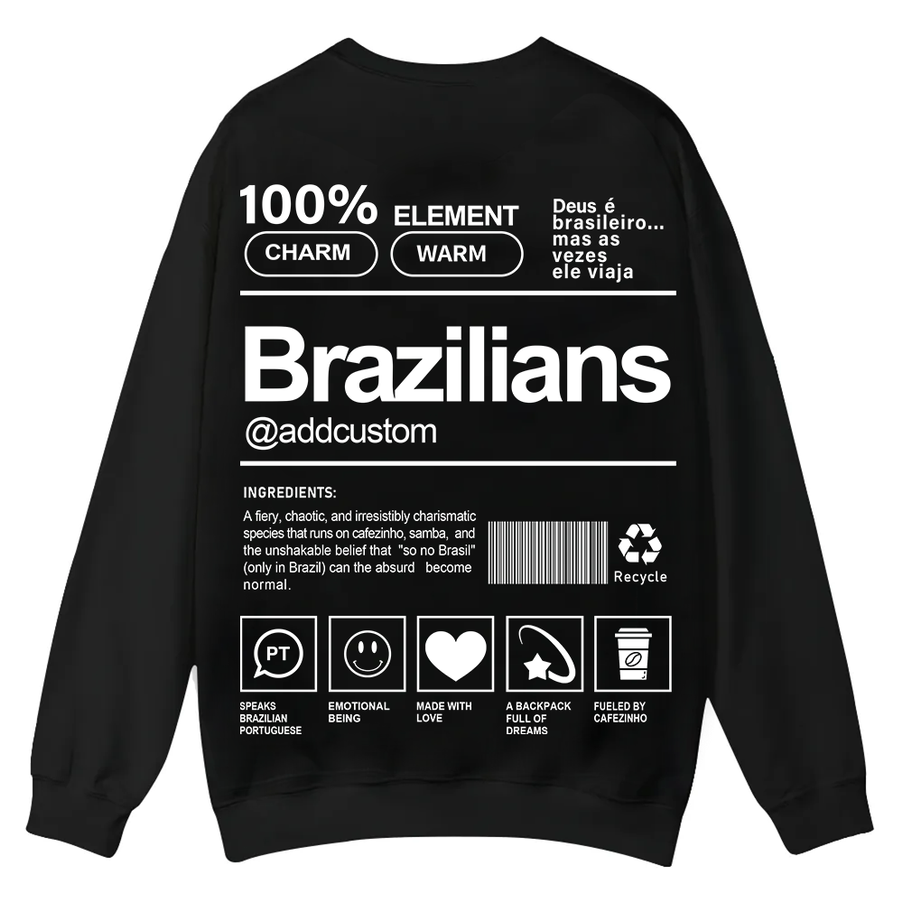 Brazilians Addcustom Unisex Fit  Casual Crewneck Sweatshirt wearishow