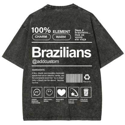 Brazilians Addcustom Unisex Fit  Washed T-Shirt