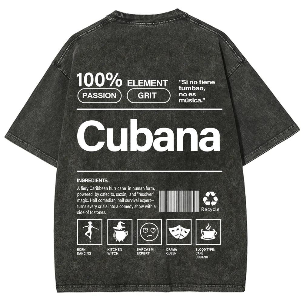 Cubana Unisex Fit  Washed T-Shirt