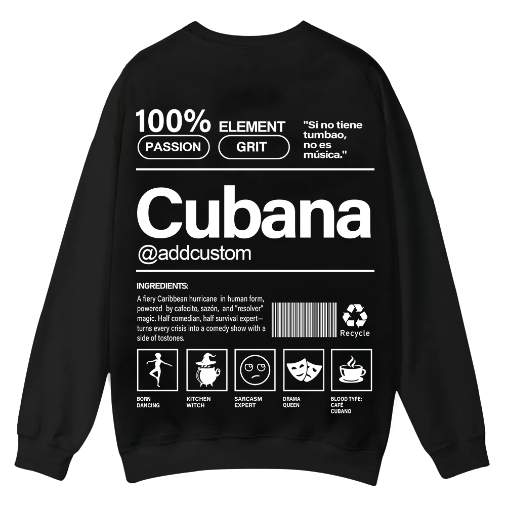 Cubana Addcustom Unisex Fit  Casual Crewneck Sweatshirt wearishow