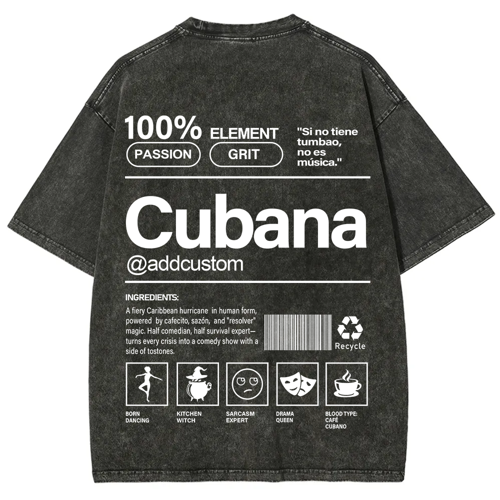 Cubana Addcustom Unisex Fit  Washed T-Shirt