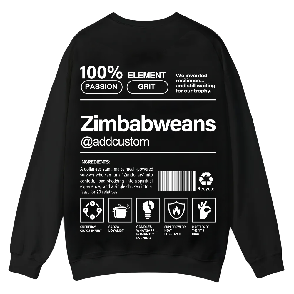 Zimbabweans Addcustom Unisex Fit  Casual Crewneck Sweatshirt wearishow