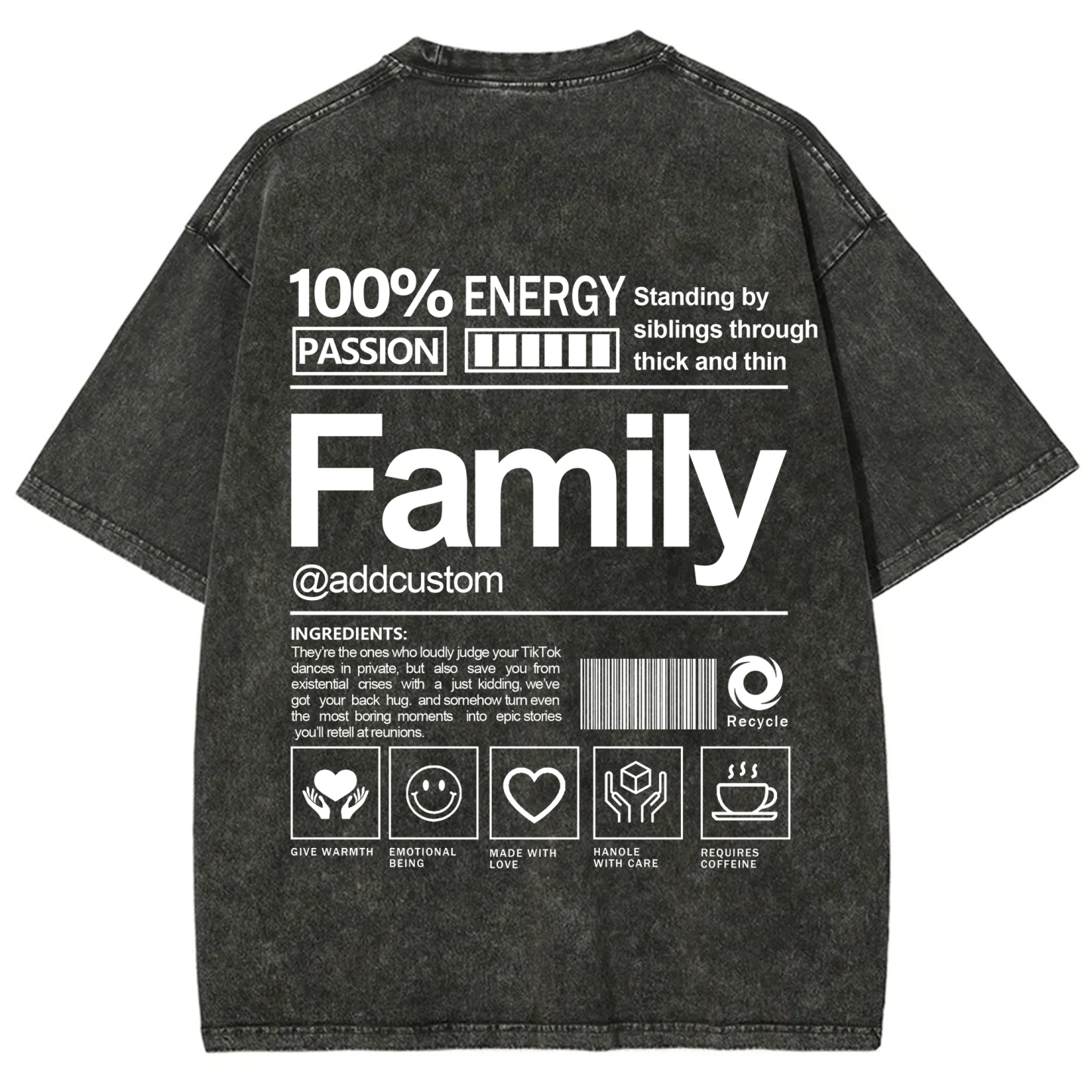 Family Addcustom Washed T-Shirt