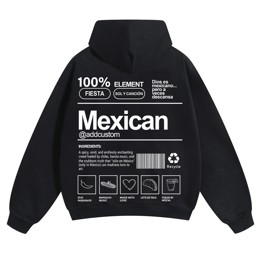 Mexican Addcustom Unisex Fit Color Hoodie wearishow