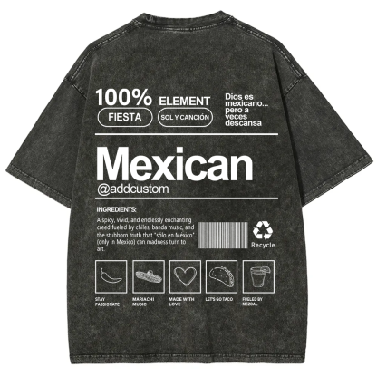 Mexican Addcustom Unisex Fit  Washed T-Shirt