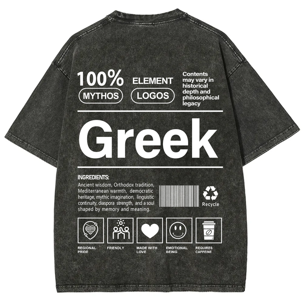 Greek Unisex Fit  Washed T-Shirt