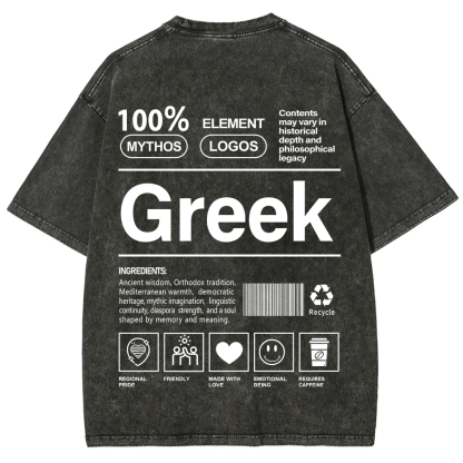 Greek Unisex Fit  Washed T-Shirt