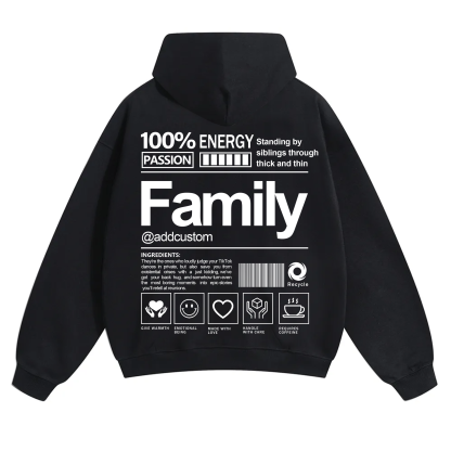 Family Addcustom Solid Color Hoodie
