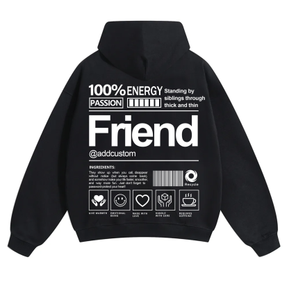 Friend Addcustom Solid Color Hoodie