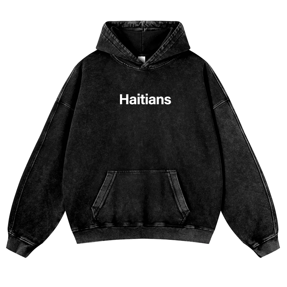 Haitians Unisex Fit  Washed Hoodie wearishow