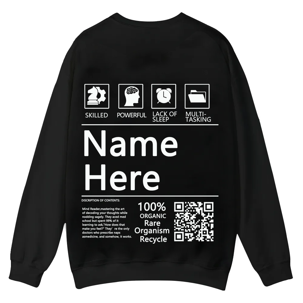 QR Code Customized Unisex Crew Sweatshirt