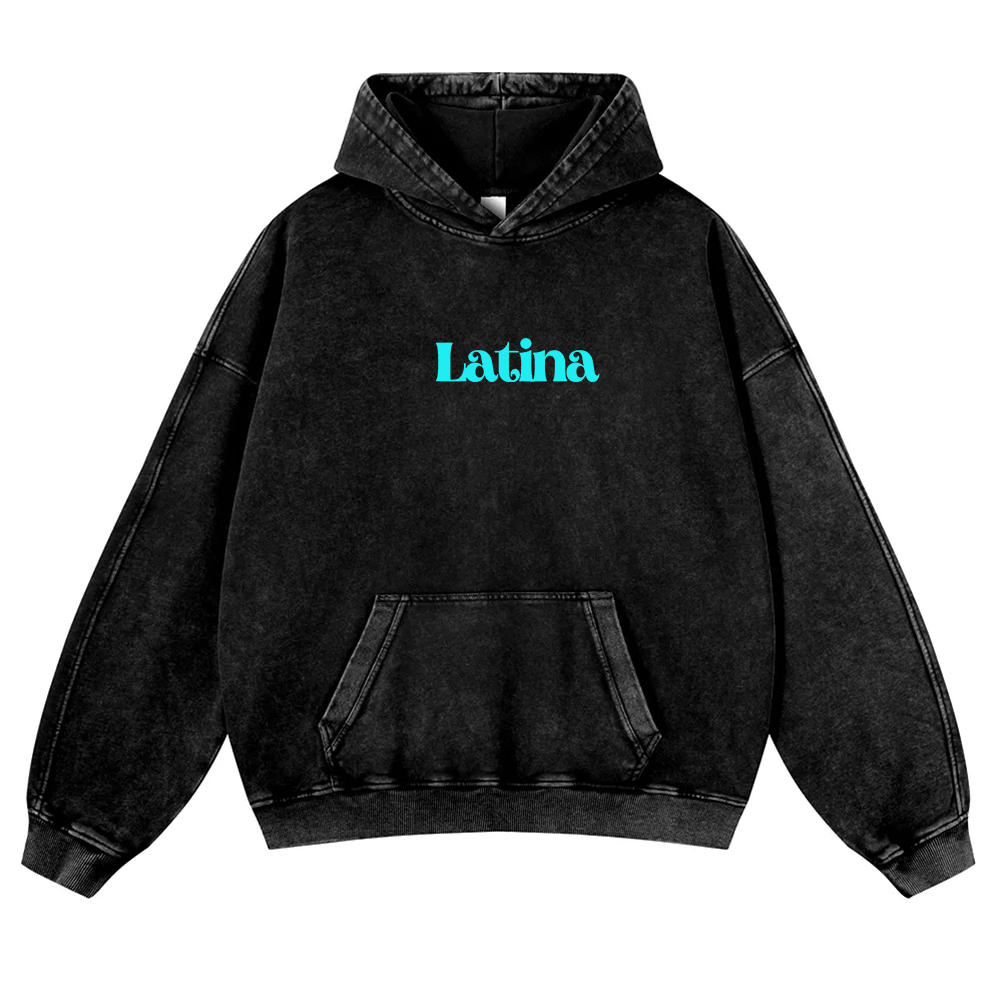 Latina Unisex Fit  Washed Hoodie wearishow