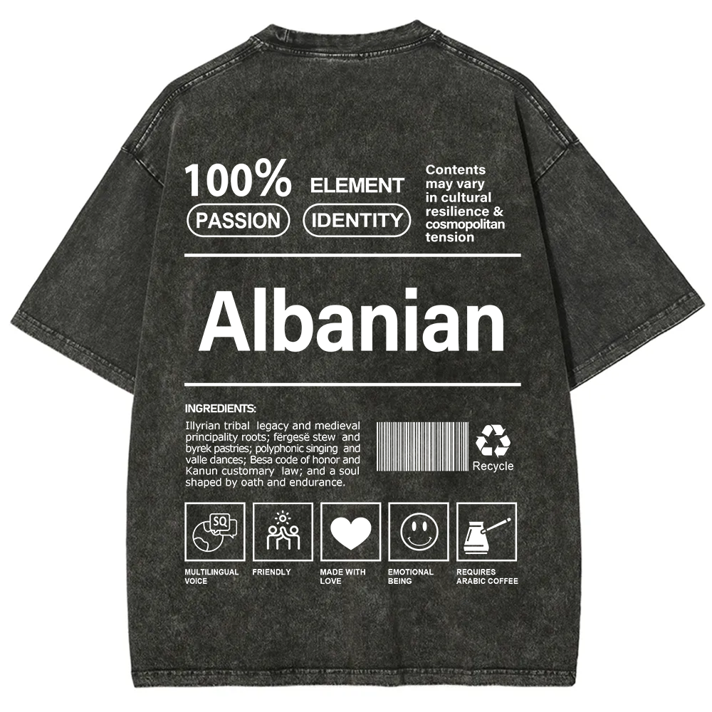 Albanian Unisex Fit  Washed T-Shirt