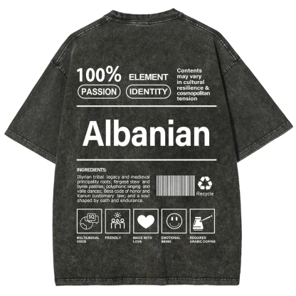 Albanian Unisex Fit  Washed T-Shirt
